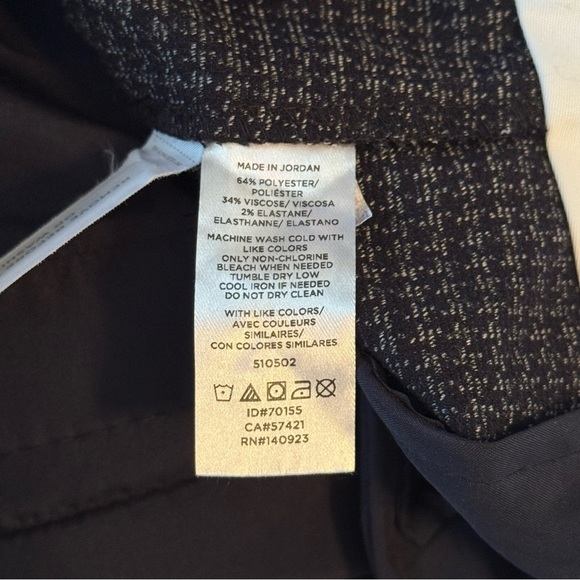 Loft Women’s Size 14 High Waist Trouser Wide Leg Navy Houndstooth Dress Pants - Picture 8 of 13